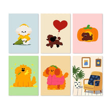Afbeelding in Gallery-weergave laden, Mini Serie Schilderen op Nummer 15x20cm (6 stuks) - Pluizige vriendjes