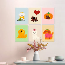 Afbeelding in Gallery-weergave laden, Mini Serie Schilderen op Nummer 15x20cm (6 stuks) - Pluizige vriendjes