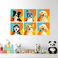Afbeelding in Gallery-weergave laden, Mini Serie Schilderen op Nummer 20x20cm (6 stuks) - Pop-hondenportretten