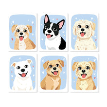 Afbeelding in Gallery-weergave laden, Mini Serie Schilderen op Nummer 15x20cm (6 stuks) - Hondenportretten