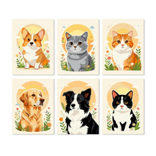 Afbeelding in Gallery-weergave laden, Mini Serie Schilderen op Nummer 15x20cm (6 stuks) - Dierenportretten