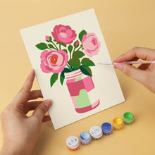 Afbeelding in Gallery-weergave laden, Mini Serie Schilderen op Nummer 15x20cm (6 stuks) - Rustieke bloemenvazen
