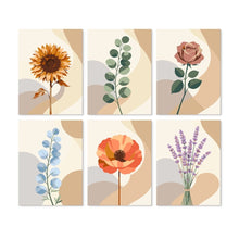 Afbeelding in Gallery-weergave laden, Mini Serie Schilderen op Nummer 15x20cm (6 stuks) - Botanische studie
