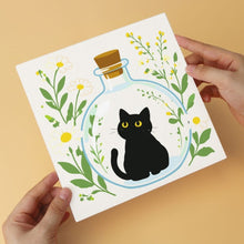 Afbeelding in Gallery-weergave laden, Mini Serie Schilderen op Nummer 20x20cm (6 stuks) - Botanische zwarte katten