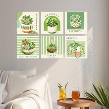 Afbeelding in Gallery-weergave laden, Mini Serie Schilderen op Nummer 20x20cm (6 stuks) - Vetplanten tuin