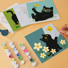 Afbeelding in Gallery-weergave laden, Mini Serie Schilderen op Nummer 20x20cm (6 stuks) - Katten en bloemen
