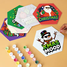 Afbeelding in Gallery-weergave laden, Mini Serie Schilderen op Nummer - Zeshoeken (6 stuks) - Kerststemming