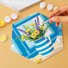 Afbeelding in Gallery-weergave laden, Mini Serie Schilderen op Nummer - Zeshoeken (6 stuks) - Blauwe en witte ontsnapping