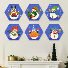 Afbeelding in Gallery-weergave laden, Mini Serie Schilderen op Nummer - Zeshoeken (6 stuks) - IJzige vriendjes