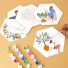 Afbeelding in Gallery-weergave laden, Mini Serie Schilderen op Nummer - Zeshoeken (6 stuks) - Natuur en gratie