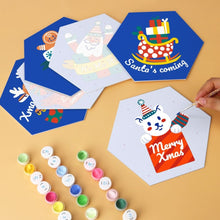 Afbeelding in Gallery-weergave laden, Mini Serie Schilderen op Nummer - Zeshoeken (6 stuks) - Ho Ho Feestdagen