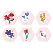 Afbeelding in Gallery-weergave laden, Mini Serie Schilderen op Nummer - Zeshoeken (6 stuks) - Delicate bloemblaadjes