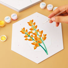 Afbeelding in Gallery-weergave laden, Mini Serie Schilderen op Nummer - Zeshoeken (6 stuks) - Delicate bloemblaadjes