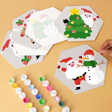 Afbeelding in Gallery-weergave laden, Mini Serie Schilderen op Nummer - Zeshoeken (6 stuks) - Kerstman en vrienden