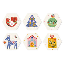 Afbeelding in Gallery-weergave laden, Mini Serie Schilderen op Nummer - Zeshoeken (6 stuks) - Feestdagen-set