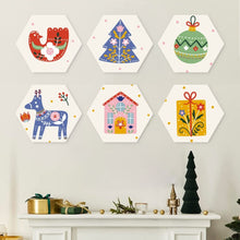 Afbeelding in Gallery-weergave laden, Mini Serie Schilderen op Nummer - Zeshoeken (6 stuks) - Feestdagen-set