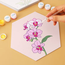 Afbeelding in Gallery-weergave laden, Mini Serie Schilderen op Nummer - Zeshoeken (6 stuks) - Bloemenset