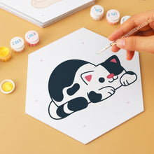 Afbeelding in Gallery-weergave laden, Mini Serie Schilderen op Nummer - Zeshoeken (6 stuks) - Kleine katten