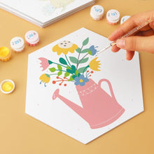 Afbeelding in Gallery-weergave laden, Mini Serie Schilderen op Nummer - Zeshoeken (6 stuks) - Bloemen uit de gieter 2