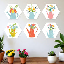 Afbeelding in Gallery-weergave laden, Mini Serie Schilderen op Nummer - Zeshoeken (6 stuks) - Bloemen uit de gieter 2