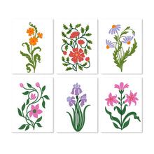 Afbeelding in Gallery-weergave laden, Mini Serie Schilderen op Nummer 15x20cm (6 stuks) - Illustraties van wilde bloemen