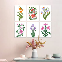 Afbeelding in Gallery-weergave laden, Mini Serie Schilderen op Nummer 15x20cm (6 stuks) - Illustraties van wilde bloemen