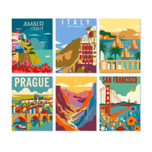 Afbeelding in Gallery-weergave laden, Mini Serie Schilderen op Nummer 15x20cm (6 stuks) - Grand Tour-poster
