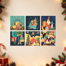 Afbeelding in Gallery-weergave laden, Mini Serie Schilderen op Nummer 20x20cm (6 stuks) - Betoverende kerst