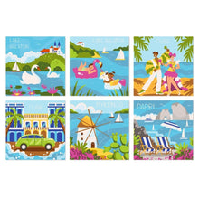 Afbeelding in Gallery-weergave laden, Mini Serie Schilderen op Nummer 20x20cm (6 stuks) - Kleurrijke zomerdagen
