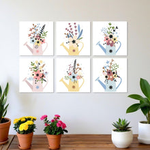 Afbeelding in Gallery-weergave laden, Mini Serie Schilderen op Nummer 20x20cm (6 stuks) - Bloemen uit de gieter 1