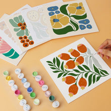 Afbeelding in Gallery-weergave laden, Mini Serie Schilderen op Nummer 20x20cm (6 stuks) - Bloemenpatroon