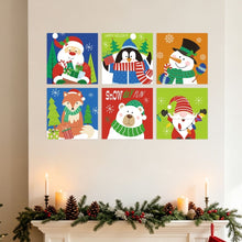 Afbeelding in Gallery-weergave laden, Mini Serie Schilderen op Nummer 20x20cm (6 stuks) - Heldere kersticonen