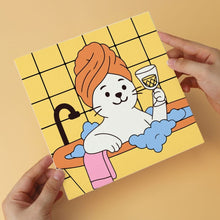 Afbeelding in Gallery-weergave laden, Mini Serie Schilderen op Nummer 20x20cm (6 stuks) - Katten op een spa-dag 1
