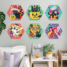 Afbeelding in Gallery-weergave laden, Mini Serie Schilderen op Nummer - Zeshoeken (6 stuks) - Heksenkat