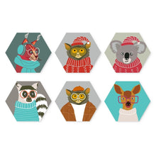 Afbeelding in Gallery-weergave laden, Mini Serie Schilderen op Nummer - Zeshoeken (6 stuks) - Beestjesportretten