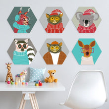 Afbeelding in Gallery-weergave laden, Mini Serie Schilderen op Nummer - Zeshoeken (6 stuks) - Beestjesportretten