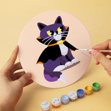 Afbeelding in Gallery-weergave laden, Mini Serie Schilderen op Nummer - Schijven Ø20cm (6 stuks) - Kat en middernachtmagie
