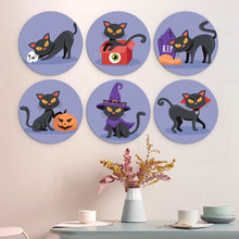 Afbeelding in Gallery-weergave laden, Mini Serie Schilderen op Nummer - Schijven Ø20cm (6 stuks) - Katten en hekserij