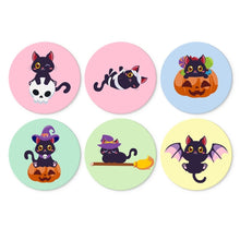 Afbeelding in Gallery-weergave laden, Mini Serie Schilderen op Nummer - Schijven Ø20cm (6 stuks) - Halloweenkatjes