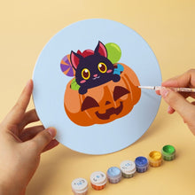 Afbeelding in Gallery-weergave laden, Mini Serie Schilderen op Nummer - Schijven Ø20cm (6 stuks) - Halloweenkatjes