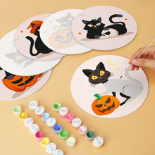 Afbeelding in Gallery-weergave laden, Mini Serie Schilderen op Nummer - Schijven Ø20cm (6 stuks) - Spookachtige katten