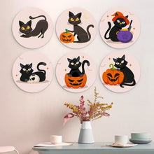 Afbeelding in Gallery-weergave laden, Mini Serie Schilderen op Nummer - Schijven Ø20cm (6 stuks) - Spookachtige katten