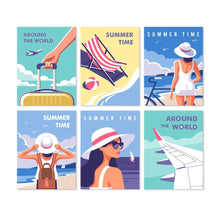 Afbeelding in Gallery-weergave laden, Mini Serie Schilderen op Nummer 15x20cm (6 stuks) - Zomerse wanderlust