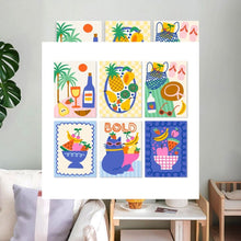 Afbeelding in Gallery-weergave laden, Mini Serie Schilderen op Nummer 15x20cm (6 stuks) - Zomermoodboard