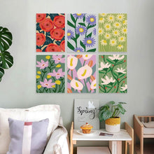 Afbeelding in Gallery-weergave laden, Mini Serie Schilderen op Nummer 15x20cm (6 stuks) - Levendige bloemen