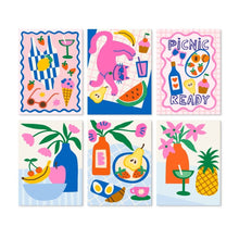 Afbeelding in Gallery-weergave laden, Mini Serie Schilderen op Nummer 15x20cm (6 stuks) - Fruitige picknick