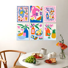Afbeelding in Gallery-weergave laden, Mini Serie Schilderen op Nummer 15x20cm (6 stuks) - Fruitige picknick