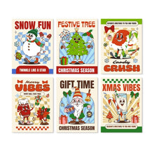 Afbeelding in Gallery-weergave laden, Mini Serie Schilderen op Nummer 15x20cm (6 stuks) - Kerstmis in stripstijl