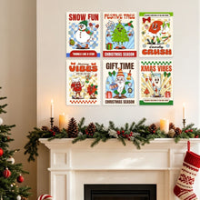 Afbeelding in Gallery-weergave laden, Mini Serie Schilderen op Nummer 15x20cm (6 stuks) - Kerstmis in stripstijl