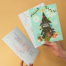 Afbeelding in Gallery-weergave laden, Mini Serie Schilderen op Nummer 15x20cm (6 stuks) - Kerstmis in mint